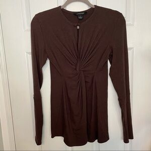 Lundström Brown Cotton Rayon Long Sleeve Top Blouse 12 Made in Canada